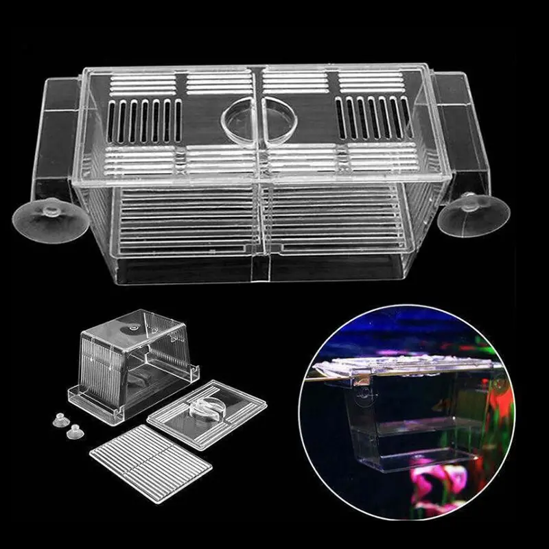 Аквариумный аквариум с рибки Гупи Двойно разреждане на Селекционера за отглеждане на Капан Кутия Инкубаторий . ' - ' . 3