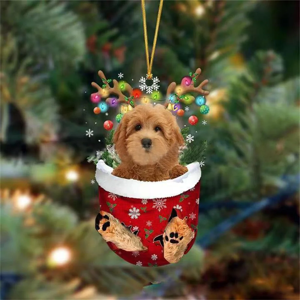 1 бр. чорапи за кучета Весела Коледа, Коледни чорапи, Висулка във формата на елхи, украса за дома, Коледа нова година пакет за бонбони . ' - ' . 2