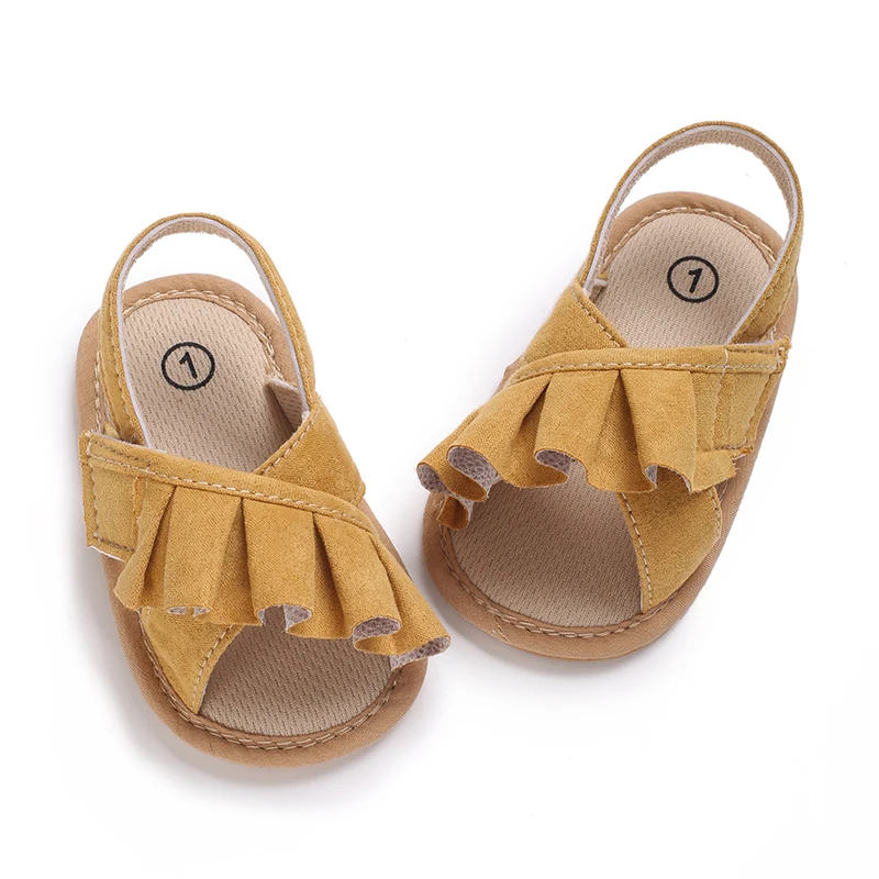 Нова детски обувки, летни дишащи сандали за момчета и момичета, обувки за бебета на равна подметка, Мека гумена подметка, устойчива на плъзгане обувки за новородени с лък . ' - ' . 1