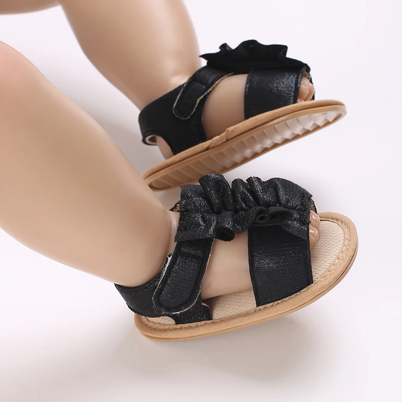 Нова детски обувки, летни дишащи сандали за момчета и момичета, обувки за бебета на равна подметка, Мека гумена подметка, устойчива на плъзгане обувки за новородени с лък . ' - ' . 5