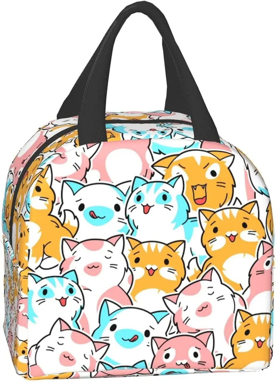 Kawaii Cats Fun Animal Lunch Bag Чанта-Тоут За Обяд-Бокс Изолиран Контейнер За Обяд За Училище, Работа, Пътуване На открито . ' - ' . 2