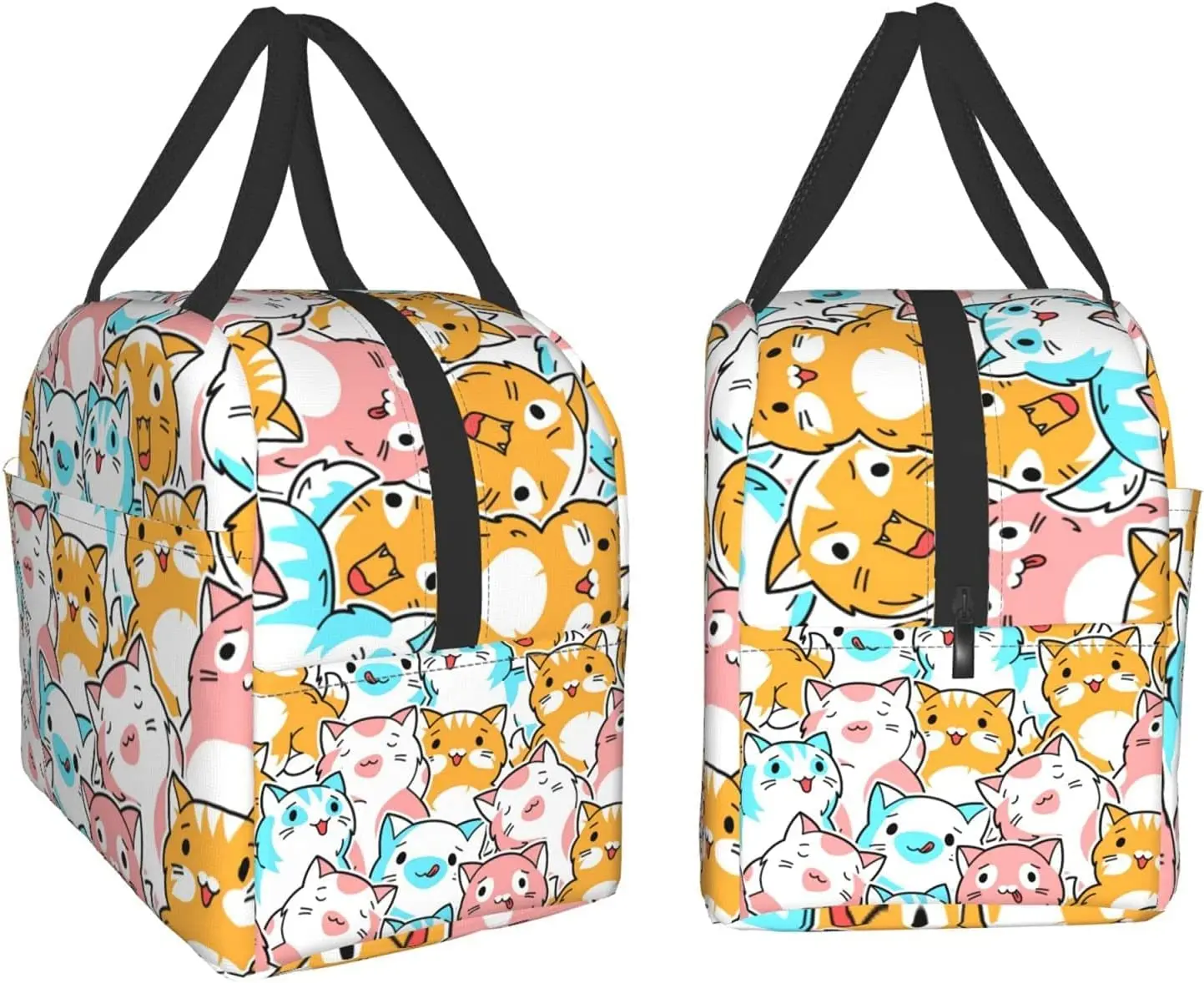 Kawaii Cats Fun Animal Lunch Bag Чанта-Тоут За Обяд-Бокс Изолиран Контейнер За Обяд За Училище, Работа, Пътуване На открито . ' - ' . 3