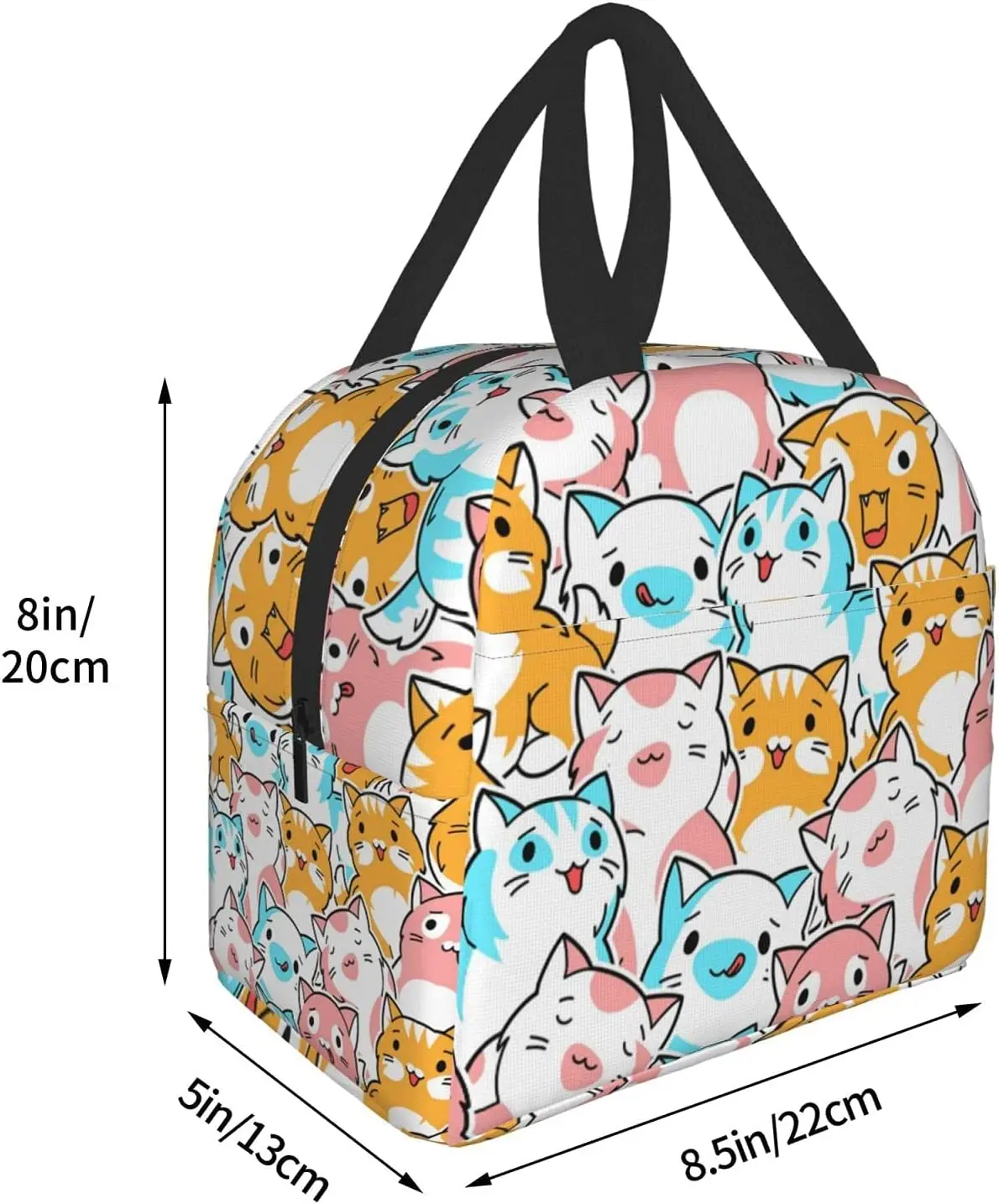 Kawaii Cats Fun Animal Lunch Bag Чанта-Тоут За Обяд-Бокс Изолиран Контейнер За Обяд За Училище, Работа, Пътуване На открито . ' - ' . 4