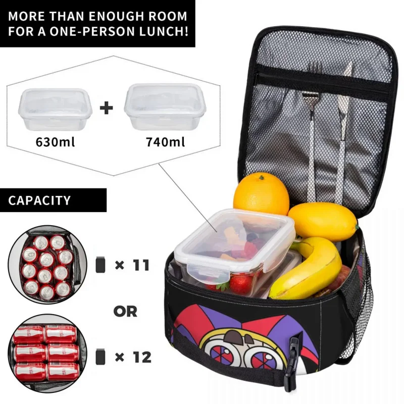 Невероятен Цифров цирк Изолирани пакети за обяд Запечатан контейнер за обяд Pomni Head Чанта-хладилник Обяд-бокс Чанта за училище за пътуване . ' - ' . 2