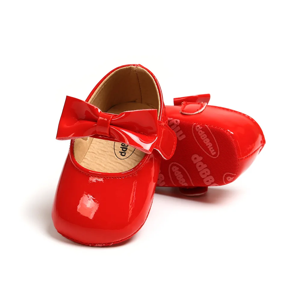 Обувки за новородено, четырехцветные класически обувки на принцесата с противоскользящим лък от изкуствена кожа, проходилки за първото дете, обувки за яслите, Мокасини . ' - ' . 2