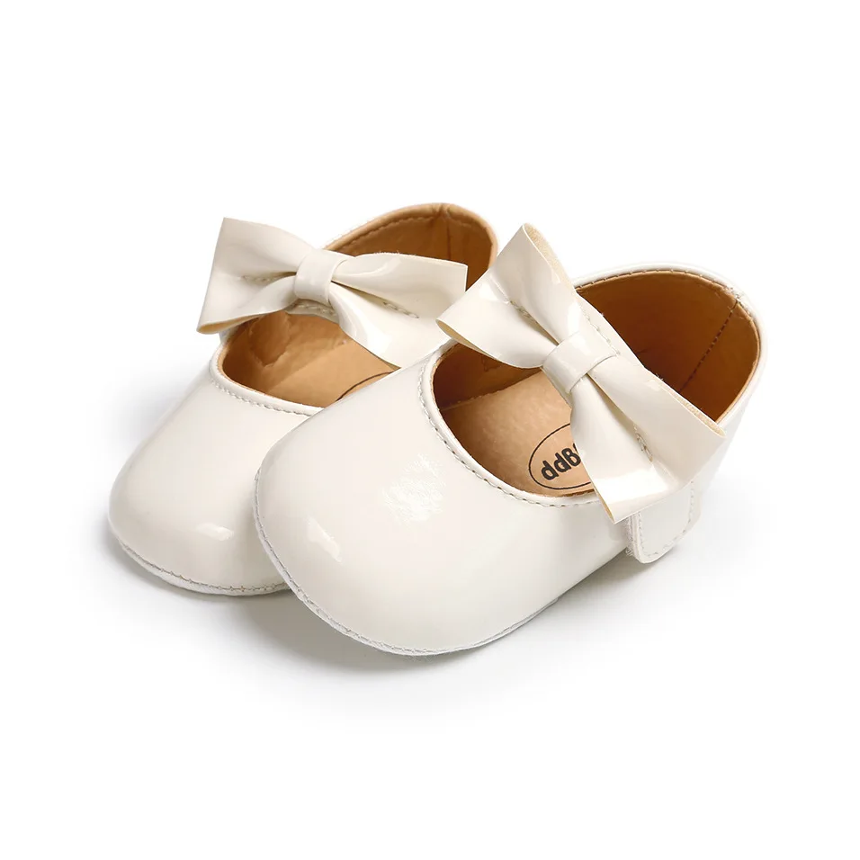 Обувки за новородено, четырехцветные класически обувки на принцесата с противоскользящим лък от изкуствена кожа, проходилки за първото дете, обувки за яслите, Мокасини . ' - ' . 3