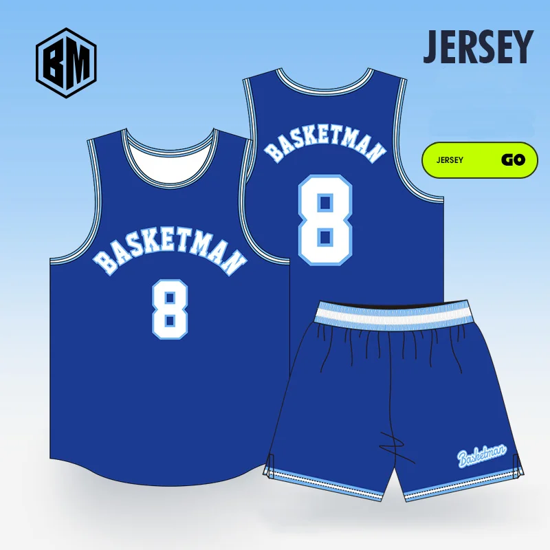 Мъжки баскетболни комплекти BASKETMAN, Тениски с адаптивни име, номер и логото, Шорти, Униформи, бързо съхнещи спортни спортни костюми . ' - ' . 0
