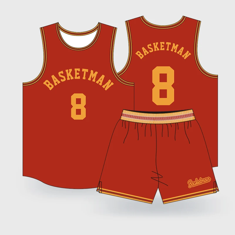 Мъжки баскетболни комплекти BASKETMAN, Тениски с адаптивни име, номер и логото, Шорти, Униформи, бързо съхнещи спортни спортни костюми . ' - ' . 4