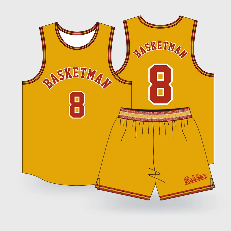 Мъжки баскетболни комплекти BASKETMAN, Тениски с адаптивни име, номер и логото, Шорти, Униформи, бързо съхнещи спортни спортни костюми . ' - ' . 5