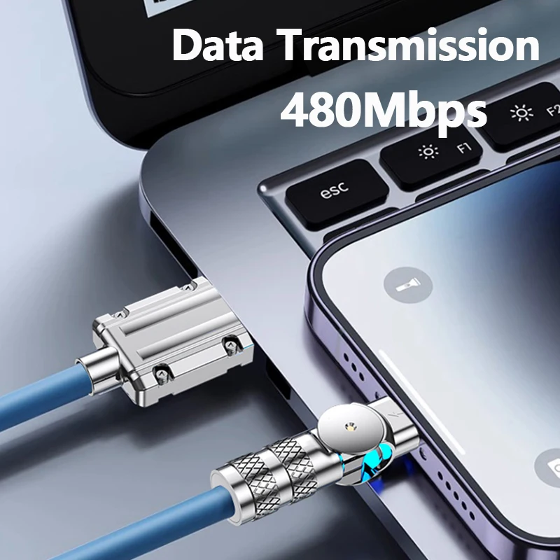 100 Вата на Лакътя USB Type C Кабел За Бързо Зареждане на Samsung 23 Xiaomi Huawei Зарядно Устройство Кабел За Прехвърляне на Данни Течен Силикон За Игри . ' - ' . 1