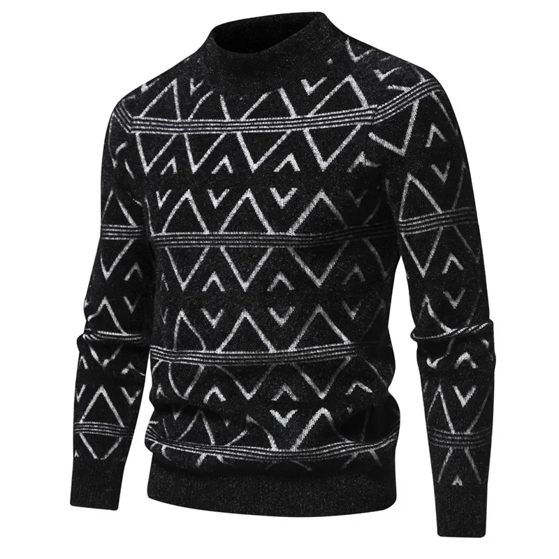 Нов мъжки пуловер от изкуствено кадифе, меки и удобни модерен топъл пуловер вязаный . ' - ' . 0