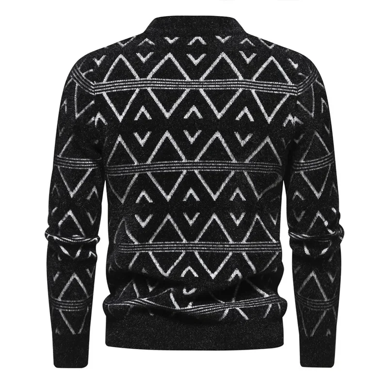 Нов мъжки пуловер от изкуствено кадифе, меки и удобни модерен топъл пуловер вязаный . ' - ' . 1