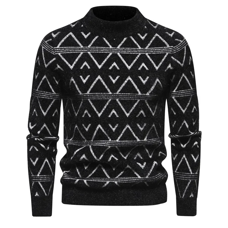 Нов мъжки пуловер от изкуствено кадифе, меки и удобни модерен топъл пуловер вязаный . ' - ' . 2