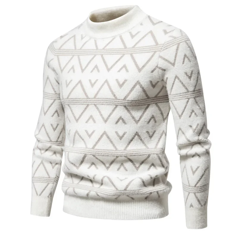 Нов мъжки пуловер от изкуствено кадифе, меки и удобни модерен топъл пуловер вязаный . ' - ' . 3