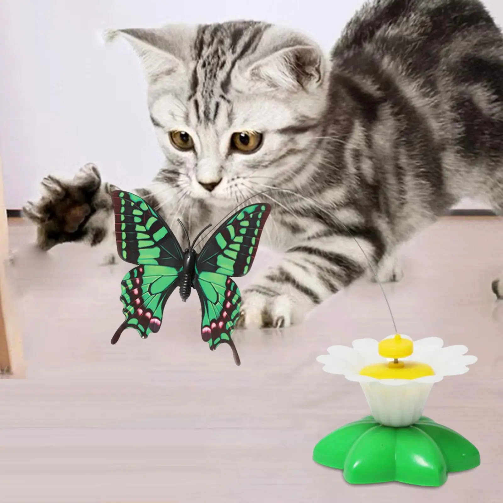 Играчки за котки, Интерактивна играчка за котки, Автоматична Електрическа Пеперуда, въртяща се на 360 градуса Играчка за коте за домашни котки . ' - ' . 3