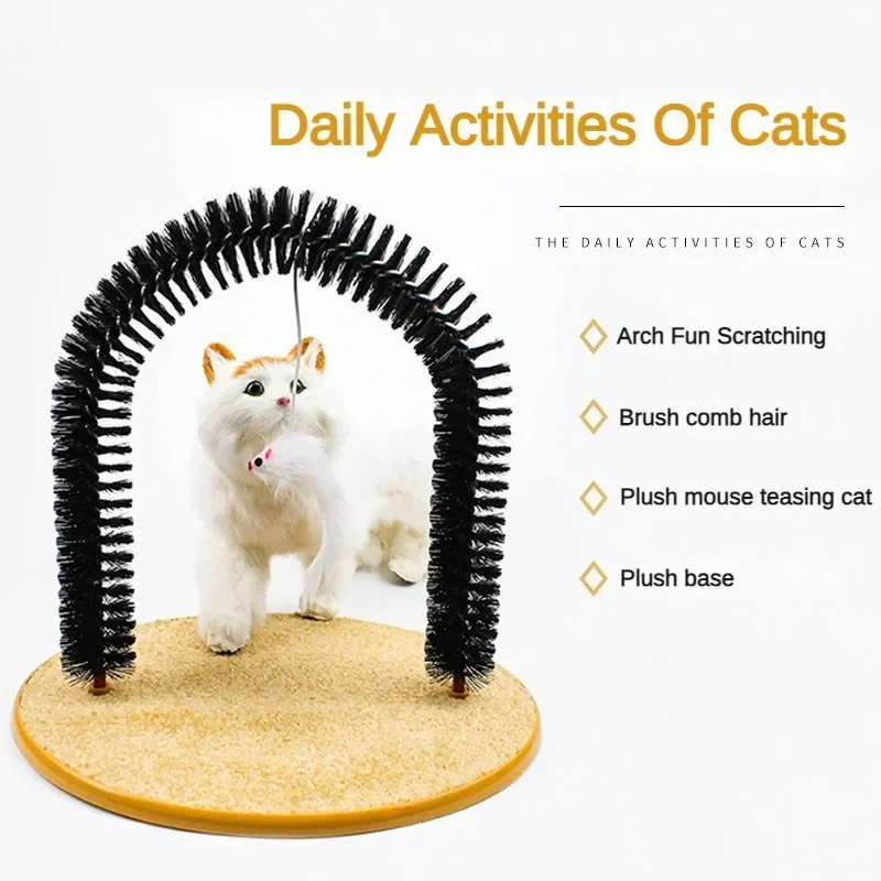 Интерактивна играчка за котки Arch, Устройство за самостоятелно за оформяне, Четка за домашни любимци, зона за масажи, Свалящ се Фрикционная играчка за грижа, Аксесоари за котки . ' - ' . 2