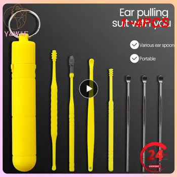 1-4 бр. набор от Инструменти за Ковыряния ушите от неръждаема стомана, Средство за премахване на ушна кал, Лъжица за почистване на ушите, за Защита на ушите, Ушни Пръчки за избор на ушите