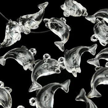 10шт Кавайные Акрилни прозрачни висулки с животни като делфини, окачване с морски животни за обеци, колиета, накити със собствените си ръце