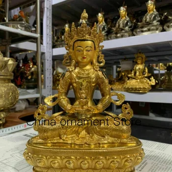 12 См 30 см Истинска Бронзова Статуя на Буда Шакямуни Амитаюс Статуя на Буда Амитабха