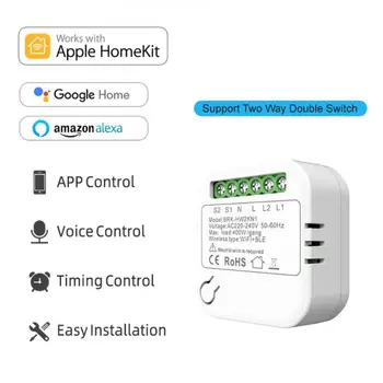 16A Homekit WIFI Smart Switch Mini 2-лентов Модул Ключ за Управление на Cozylife Smart Breaker Поддържа Алекса Home Siri