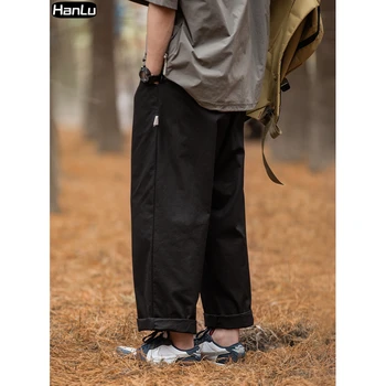 2023 Пролет/Лято, Нови Свободни Улични Ежедневни Панталони с Завязками на съвсем малък за Мъже, Японската Мода Големи Размери, прави Панталони