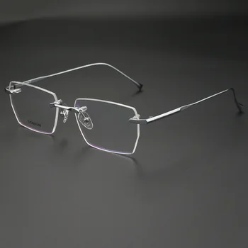 ELECCION Рамки За Очила От Чист Титан Мъжки Оптична Късогледство Прозрачни Лещи, Предписани Очила Мъжки слънчеви Очила Без Рамки