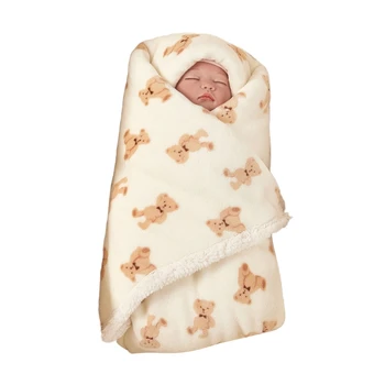 F62D Сгъстено топла пелена, одеало за душата, подарък за бебета и малки деца 75x100 см