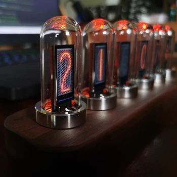 IPS LED Nixie Tube Цифров Часовник, Настолни Часовници, Дървени RGB Луксозни Електронни Настолни Будилници Измерител на Нивото на Честота Декорация на дома