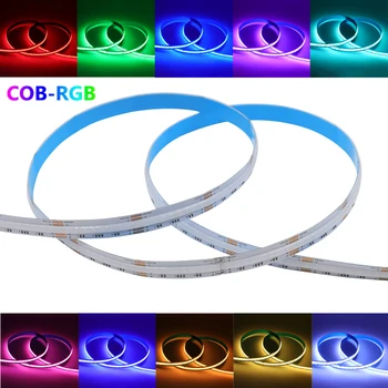 RGB COB Led Лента 12V 24V 576 840 Светодиода/m Гъвкава Висока Ярък Точков Цветни Led Лента FOB Light Bar за Декор на стаята IP21/IP67