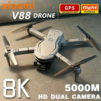 Xiaomi V88 Drone 8K 5G GPS Професионална HD снимка от въздуха С Дистанционно Управление със Самолет HD Двойна Камера Квадрокоптер Играчка БЛА Нова