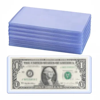 Банкноти от PVC, прозрачна твърда пластмасова скоба за хартиени банкноти, държач за бележки за събиране на данни, защитен калъф, консумативи 173 * 75 мм