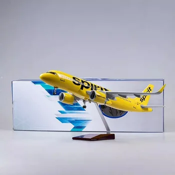 Голяма Spirit Airlines модел самолет Airbus 320, в мащаб 1: 80, отлитые по поръчка модели на самолети с led подсветка за колекции или за подарък