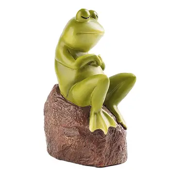 Градинска скулптура жаби, Имитирующая обучающую статуя на жаба от смола, Стоки за дома, Градински фигури за всекидневната, лавица за книги