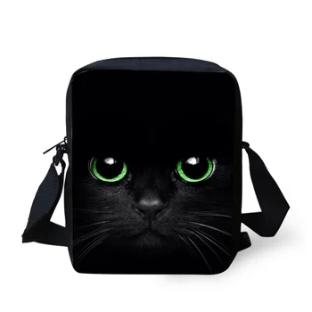 Дамски чанти-незабавни посланици, чанти през рамо с черни котки, Малки детски портмонета, чанти за монети, мини чанта с капаци под формата на анимационни животни
