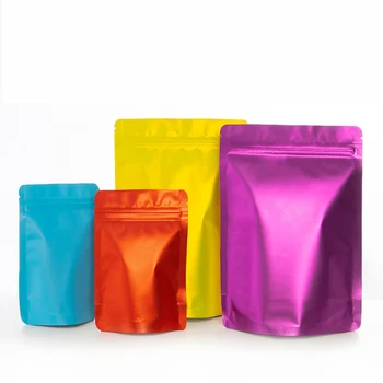 Дебелината на 50шт Термосвариваемые Опаковки от Алуминиево Фолио с Пластмасово Капаче на джоб, Повторно Затваряне на Торбички С Ключалка в джоб, Чанта За Съхранение на хранителни продукти