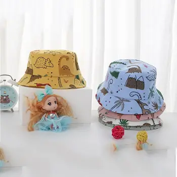 Детска шапчица-кофа с модел на динозавър, защита от ултравиолетови лъчи, Детска Скъпа Солнцезащитная шапка с животни, Детски Рибарска шапка, Детска Градинска Панама