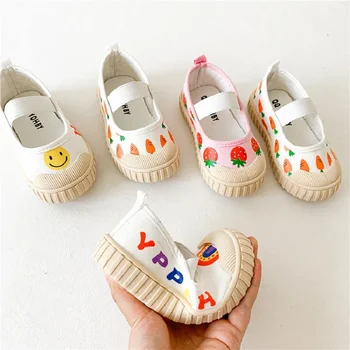 Детски обувки, обувки за момичета, Детски маратонки, Скъпа парусиновая ежедневни обувки, Модни меки обувки на плоска подметка за момичета, Обувки за бебета 21-32