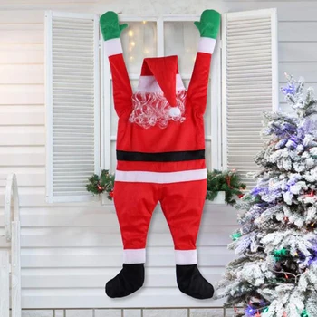 Дядо Коледа Виси на вратата На стената е Много Голяма кадифе облекло Коледна украса на Подаръци, Декорация на Празнични подаръци