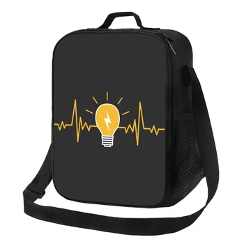Електрическа крушка с сердцебиением Електротехник, Изолирано чанта за обяд, електроинженер за пикник, Преносим термоохладитель, Обяд-бокс за деца