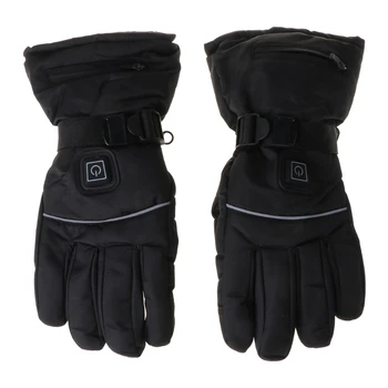 Зимните ветроупорен ръкавици унисекс 4,5 В с електрически отопляеми и светоотражающей ивица, на 3 нива акумулаторна батерия, ръкавици с топъл
