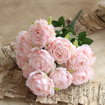 Изкуствена имитация рози Melaleuca, Сватбена пътека, Водеща булчински Букет, Украса на дома, хол, градина Розови рози.