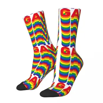 Кажи Gay Rainbow ЛГБТК Pride Аксесоари Чорапи Абсорбиращи Потта ЛГБТ Графични Чорапи на Екипажа са Прекрасни за Мъжки Подарък