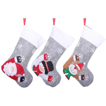 Коледни чорапи, Чорапи с led подсветка, Коледен пакет за бонбони, Коледни декорации за дома, Коледни украси