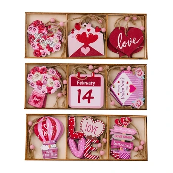 Комплект от 3 цветни гоблени Преносими гоблени за Свети Валентин за двойки Здрав държач за ключове за Окачване на тема любов Бижута