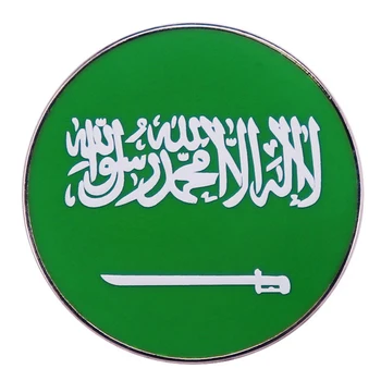 Кралство Саудитска Арабия Националното знаме, емблема, зелена Патриотическая емблема, метална жени за дрехи, палто, на ревера рокли, бижута