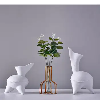 Креативна форма, минимализъм, керамична ваза с цветя, саксии за цветя, Декоративна договореност, украса на масата, занаяти, ваза за цветя
