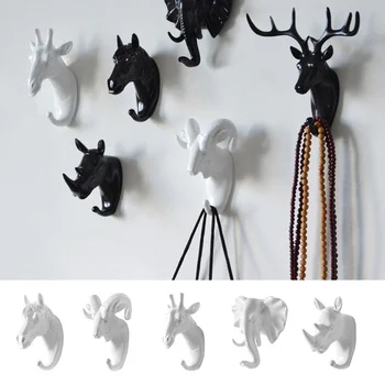 Кука с рога в ретро стил, глава на елен, кука за дрехи, шапка, шал, 3D главата на животното, кука за стенни закачалки