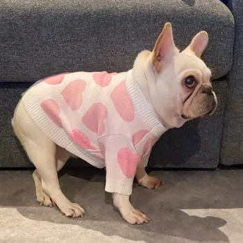 Луксозна дрехи за домашни любимци Жилетка в райе за кучета плюшено пуловер модна марка облекла за кучета