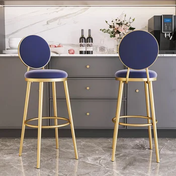 Луксозни бар столове Gold Nordic Творчески Iron Бар маса, стол Ins, Столче за кухня, Високи крака, Бар столове GY50GP