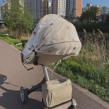Лятна mosquito net за детска люлка, Дишащ мрежест джоб за колички с завязками, директна доставка